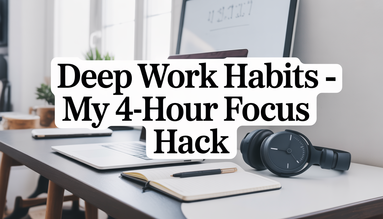 Deep Work Habits | My 4-Hour Focus Hack